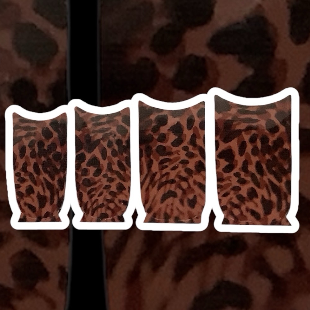 Color Street Brown Leopard Nail Strips called “ Uptown Shell”